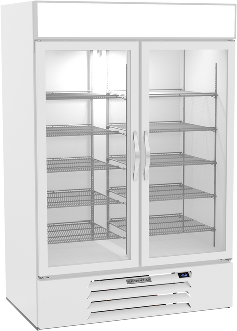 Beverage-Air - 52" MarketMax White Merchandiser Freezer w/ 2 Swing Glass Doors - MMF49HC-1-W