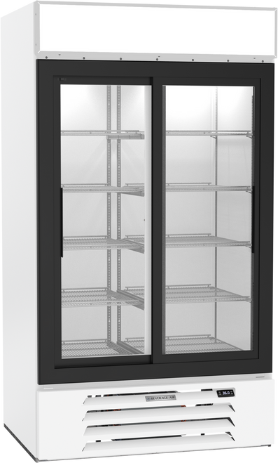 Beverage-Air - 43" MarketMax White Merchandiser Refrigerator w/ 2 Sliding Glass Doors - MMR38HC-1-W