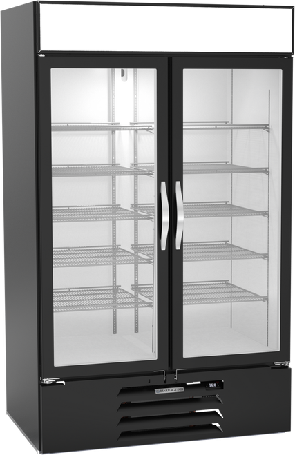 Beverage-Air - 47" MarketMax IQ Black Merchandiser Refrigerator w/ 2 Swing Glass Doors - MMR44HC-1-B-IQ
