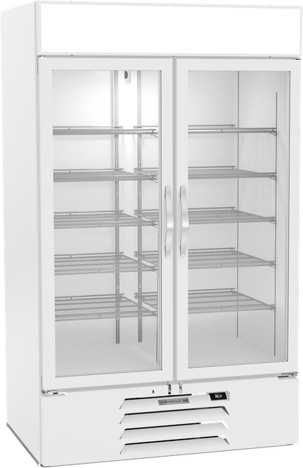 Beverage-Air - 47" MarketMax IQ White Merchandiser Refrigerator w/ 2 Swing Glass Doors - MMR44HC-1-W-IQ