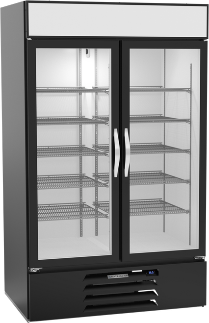 Beverage-Air - 47" MarketMax Black Wine Refrigerator w/ 2 Swing Glass Doors - MMR44HC-1-B-WINE