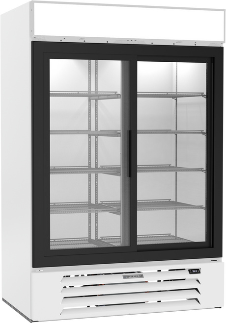 Beverage-Air - 52" MarketMax White Merchandiser Refrigerator w/ 2 Sliding Glass Doors - MMR45HC-1-W