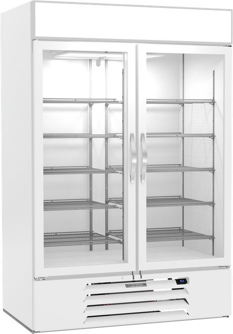 Beverage-Air - 52" MarketMax IQ White Merchandiser Refrigerator w/ 2 Swing Glass Doors - MMR49HC-1-W-IQ