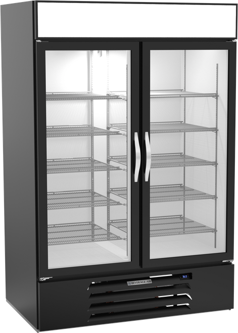 Beverage-Air - 52" MarketMax Black Wine Refrigerator w/ 2 Swing Glass Doors - MMR49HC-1-B-WINE