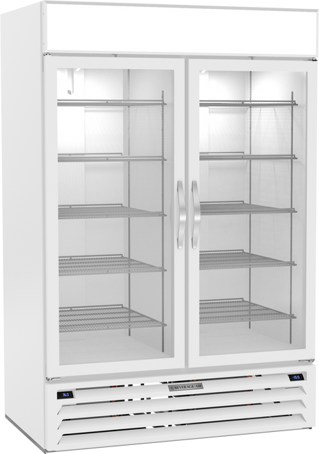 Beverage-Air - 52" MarketMax White Merchandiser Refrigerator/Freezer w/ 2 Swing Glass Doors - MMRF49HC-1-A-WW