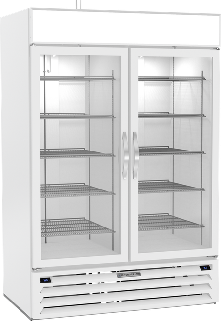 Beverage-Air - 52" MarketMax White Dual Temp Wine Refrigerator w/ 2 Swing Glass Doors - MMRR49HC-1-A-WW-WINE