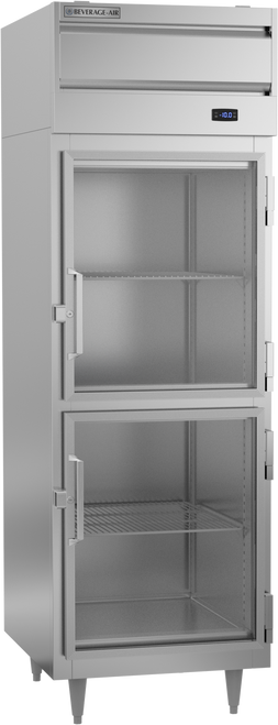 Beverage-Air - 27" P Series Stainless Steel Reach-In Freezer w/ 2 Glass Swing Half Doors - PF1HC-1BHG