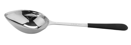 G.E.T - 6 oz Portion Control Solid Spoon W/ Plastic Textured Dipped Handle (12 Per Case) - BSRIM-32