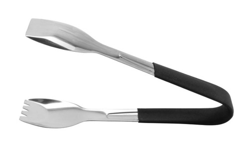 G.E.T - 9" Stainless Steel Tongs W/ Mirror Finish & Cool-Grip Handle (12 Per Case) - BSRIM-70-BK