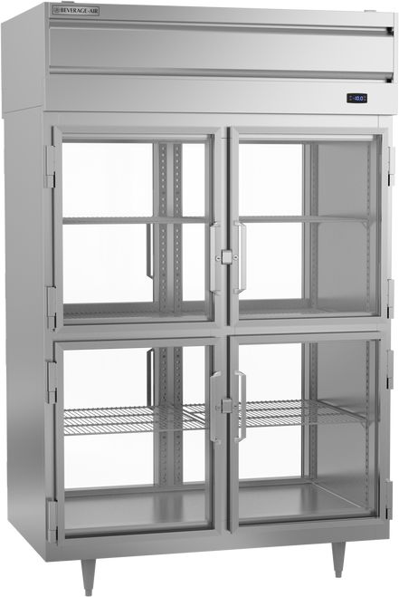 Beverage-Air - 52" P Series Stainless Steel Pass-Thru Freezer w/ 8 Glass Swing Half Doors - PFD2HC-1BHG