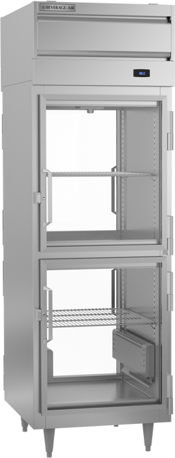 Beverage-Air - 26" P Series Stainless Steel Pass-Thru Warming Cabinet  w/ 4 Glass Swing Half Doors - PH1-1BHG-PT