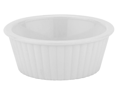 G.E.T - 1 oz White SAN Plastic Fluted Ramekin (48 Per Case) - ER-001-W