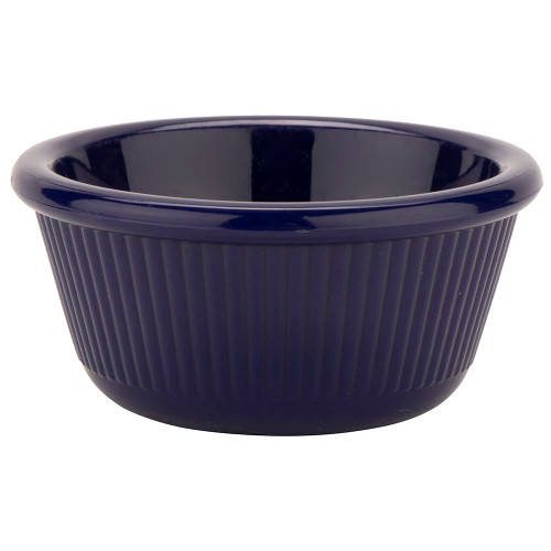 G.E.T - 3 oz Cobalt Blue SAN Plastic Fluted Ramekin (48 Per Case) - ER-403-CB