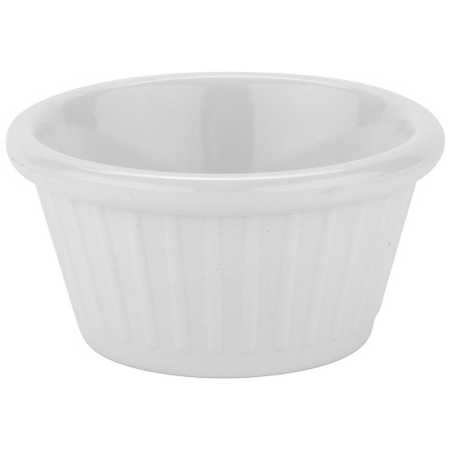 G.E.T - 2 oz White Melamine Fluted Ramekin (48 Per Case) - F-625-W