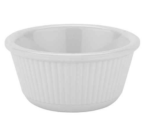 G.E.T - 3 oz White Melamine Fluted Ramekin (48 Per Case) - RM-389-W