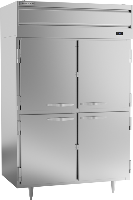 Beverage-Air - 52" P Series Stainless Steel Reach-In Refrigerator w/ 4 Solid Swing Half Doors - PR2HC-1AHS