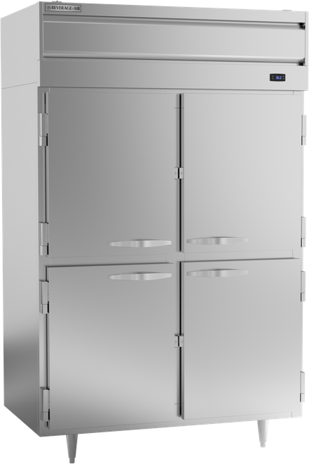 Beverage-Air - 52" P Series Stainless Steel Pass-Thru Refrigerator w/ 8 Solid Swing Half Doors - PRD2HC-1AHS