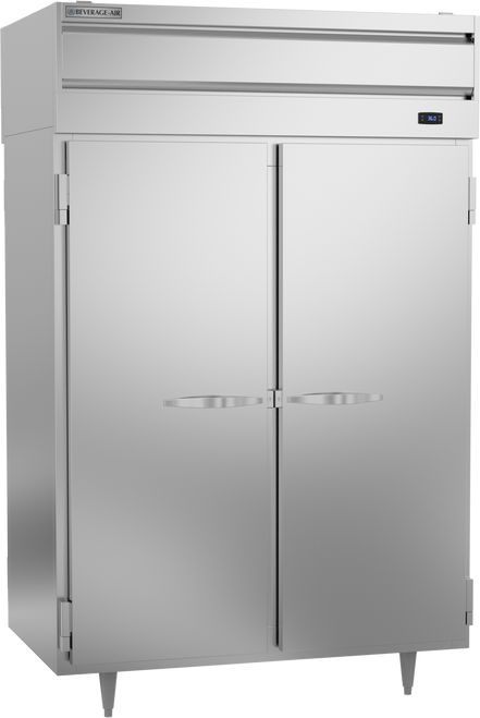 Beverage-Air - 52" P Series Stainless Steel Pass-Thru Refrigerator w/ 4 Solid Swing Doors - PRD2HC-1AS