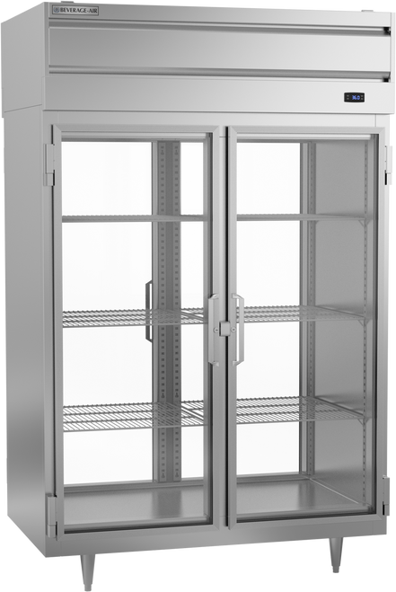 Beverage-Air - 52" P Series Stainless Steel Pass-Thru Refrigerator w/ 4 Glass Swing Doors - PRD2HC-1BG