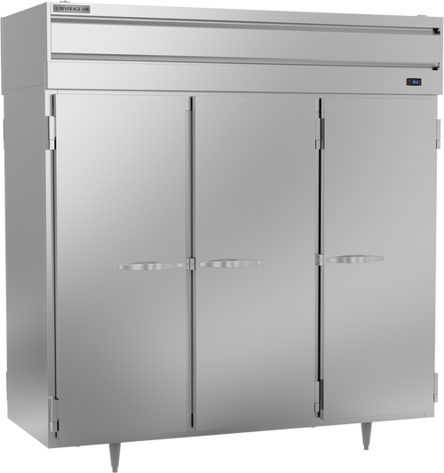 Beverage-Air - 78" P Series Stainless Steel Pass-Thru Refrigerator w/ 6 Solid Swing Doors - PRD3HC-1AS