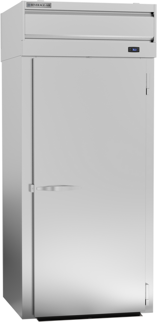 Beverage-Air - 36" P Series Stainless Steel Roll-Thru Refrigerator w/ 2 Solid Swing Doors - PRT1HC-1AS