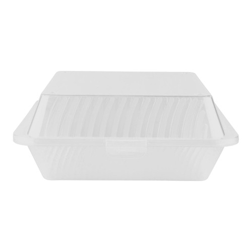 G.E.T - Eco-Takeouts 9" x 9" Clear Polypropylene Single Entree Reusable Food Container (12 Per Case) - EC-10-1-BK