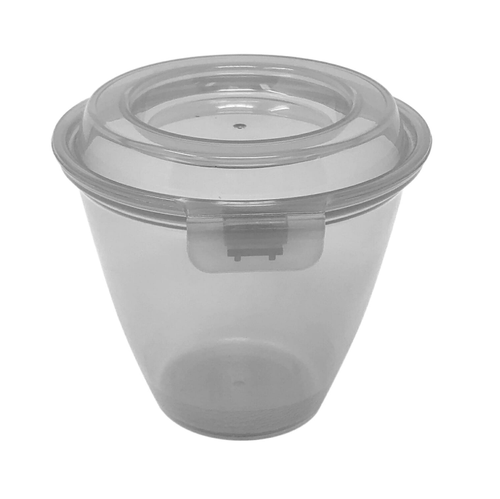 G.E.T - Eco-Takeouts 6 oz Clear Polypropylene Reusable Side-Dish/Large Sauce Cup W/ Hinged Lid (24 Per Case) - EC-20-CL