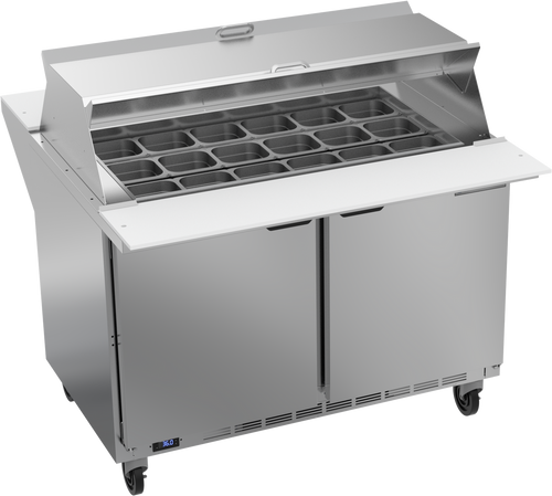 Beverage-Air - 48" Mega Top Sandwich Prep Table w/ 2 Doors & Dual Sides - SPE48HC-18M-DS