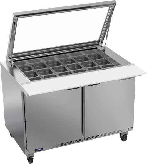 Beverage-Air - 48" Sandwich Prep Table w/ 2 Doors & See-Thru Lid - SPE48HC-18M-STL