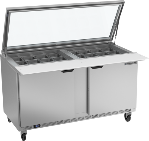 Beverage-Air - 60" Sandwich Prep Table w/ 2 Doors & See-Thru Lid - SPE60HC-24M-STL