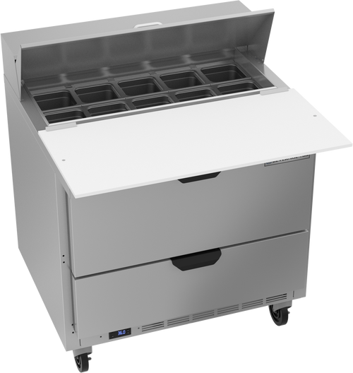 Beverage-Air - 36" Sandwich Prep Table w/ 2 Drawers & 17" Cutting Board - SPED36HC-10C-2