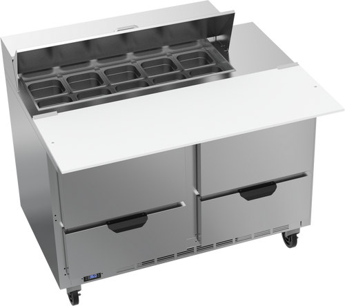 Beverage-Air - 48" Sandwich Prep Table w/ 4 Drawers & 17" Cutting Board - SPED48HC-10C-4