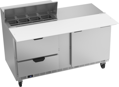 Beverage-Air - 60" Sandwich Prep Table w/ 2 Drawers, 1 Door & 17" Cutting Board - SPED60HC-08C-2