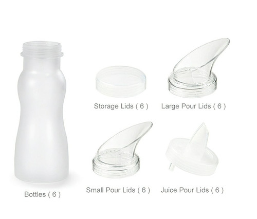 G.E.T - 16 oz Clear Polycarbonate Salad Dressing Kit (30 Piece Set) - SDB-16-PC-6-CL