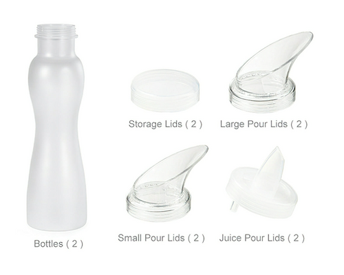 G.E.T - 32 oz Clear Polycarbonate Salad Dressing Kit (12 Piece Set) - SDB-32-PC-2