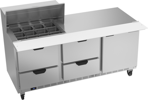 Beverage-Air - 72" Mega Top Sandwich Prep Table w/ 4 Drawers & 1 Door - SPED72HC-12M-4