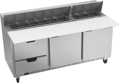Beverage-Air - 72" Sandwich Prep Table w/ 2 Drawers, 2 Doors & 17" Cutting Board - SPED72HC-18C-2