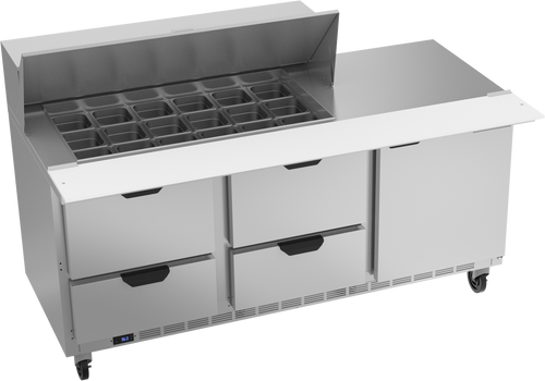 Beverage-Air - 72" Mega Top Sandwich Prep Table w/ 4 Drawers & 1 Door - SPED72HC-18M-4