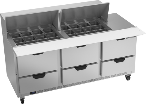 Beverage-Air - 72" Mega Top Sandwich Prep Table w/ 6 Drawers - SPED72HC-24M-6