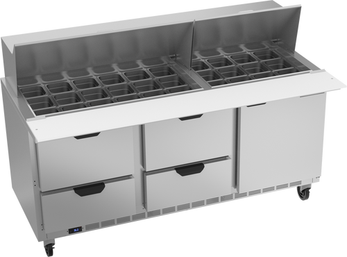 Beverage-Air - 72" Mega Top Sandwich Prep Table w/ 4 Drawers & 1 Door - SPED72HC-30M-4