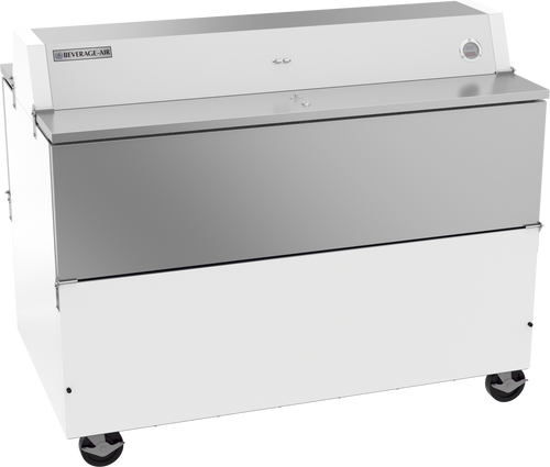 Beverage-Air - 58" White Forced Air Dual Access Milk Cooler w/ Stainless Interior - STF58HC-1-W-02