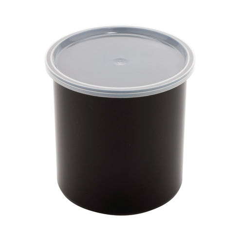 G.E.T - 86.4 oz Black SAN Plastic Round Crock W/ Lid (12 Per Case) - CR-0270-BK