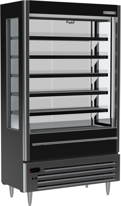 Beverage-Air - 47" VueMax Black Open Air Slim Merchandiser - VMHCSL-18-1-B