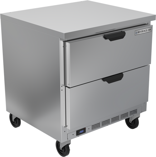 Beverage-Air - 32" Mobile Worktop Freezer w/ 2 Drawers - WTFD32AHC-2-FLT