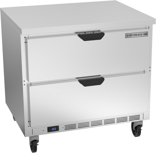Beverage-Air - 36" Mobile Worktop Freezer w/ 2 Drawers - WTFD36AHC-2-FLT