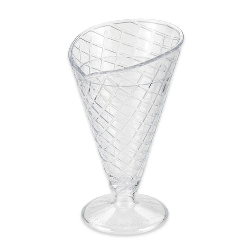 G.E.T - Dessert Time 8 oz Clear SAN Plastic Waffle Cone (24 Per Case) - ICM-26-2-CL