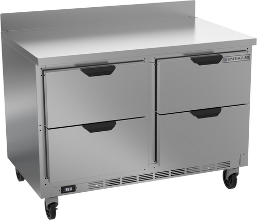 Beverage-Air - 48" Mobile Worktop Refrigerator w/ 4 Drawers - WTRD48AHC-4