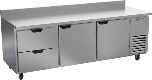 Beverage-Air - 93" Mobile Worktop Refrigerator w/ 2 Drawers & 2 Doors - WTRD93AHC-2