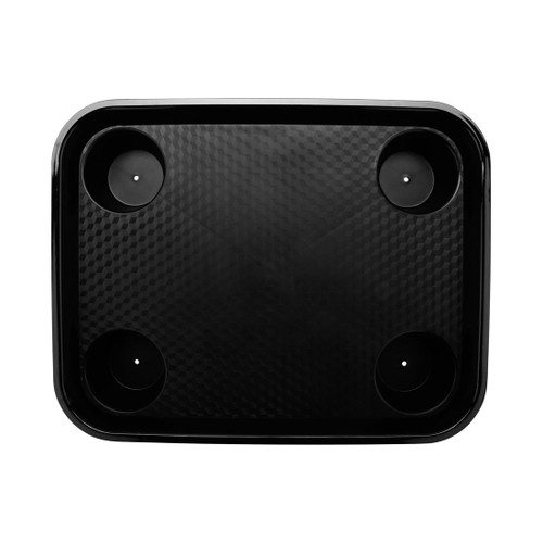 G.E.T - Serving Trays 17" x 14" Black Fast Food Tray W/ Cup Holders (12 Per Case) - FT-20-BK