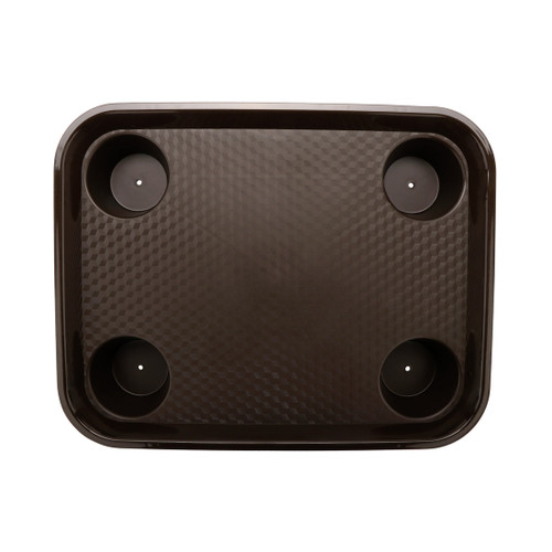 G.E.T - Serving Trays 17" x 14" Brown Fast Food Tray W/ Cup Holders (12 Per Case) - FT-20-BR